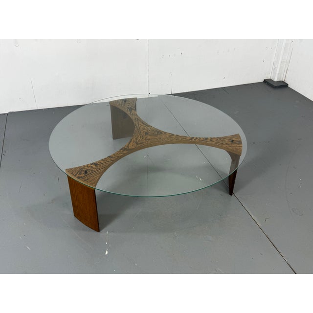 Mid-Century Modern Mid-Century Modernist Round Wenge and Glass Coffee Table, 1960s For Sale - Image 3 of 16