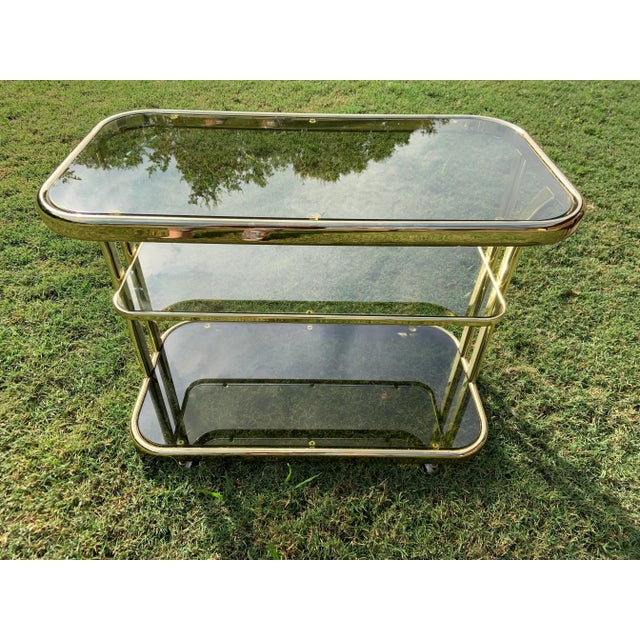 1970s 1970’s Hollywood Regency Italian Bar Cart For Sale - Image 5 of 9