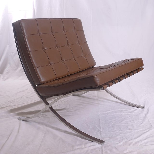 Mid-Century Modern 1950s Florence Knoll Barcelona Chairs Designed by Ludwig Mlies Van Der Rohe From the Gm Tech Center For Sale - Image 3 of 15