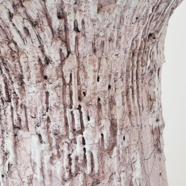 Large Vintage Powder Pink Ceramic Standing Planter, 1960s For Sale - Image 12 of 18