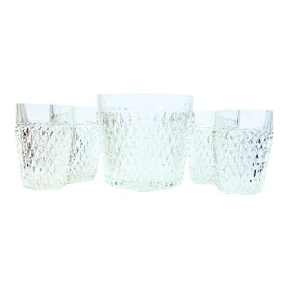 French Lowballs & Ice Bucket- Set of Five For Sale