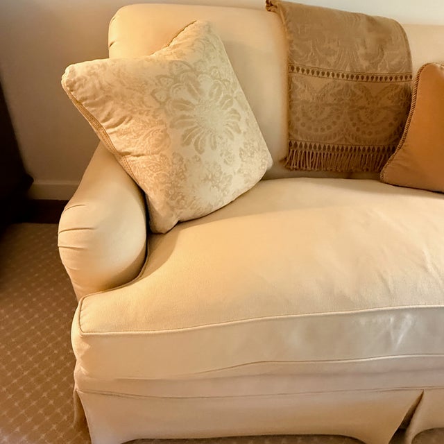Yellow Petite Bench Seat Sofa For Sale - Image 8 of 14
