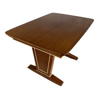 Vintage Art Deco Style Extendable Fruit Wood Dining Table For Sale