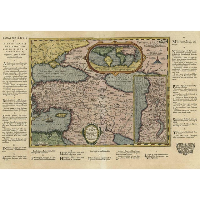 Antique Map of the Middle East with Latin Text, 1624 For Sale - Image 3 of 5