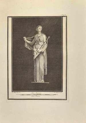 Vincenzo Aloja, Erato, The Muse of Lyric, Etching, 18th Century