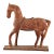 Circa 1950 Rustic Vintage Carved Wood Horse with Saddle on Stand For Sale