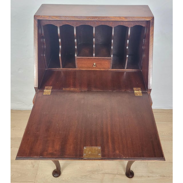 Queen Anne Walnut Ladies Writing Desk, 1920s For Sale - Image 9 of 18