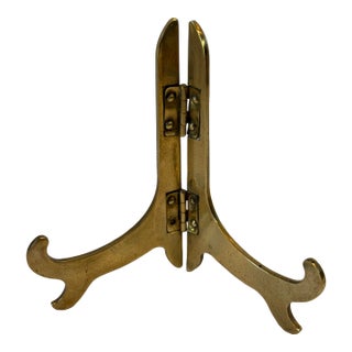 Vintage Solid Brass Petite Easel For Sale