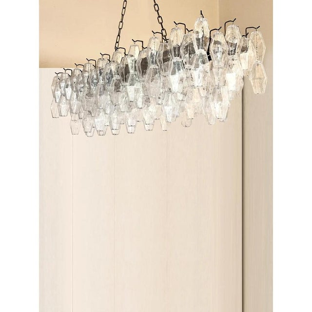 Rectangular Poliedro Murano Glass Brunish Pendant Light by Simoeng For Sale - Image 7 of 12
