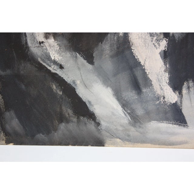 Black Abstract 'Aspen' Gouache on Board by Elizabeth Nachman Erlanger For Sale - Image 8 of 13