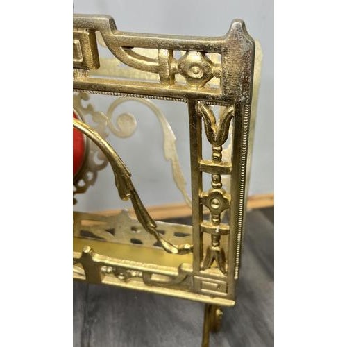 Vintage French Newspaper Rack in Brass For Sale - Image 4 of 15