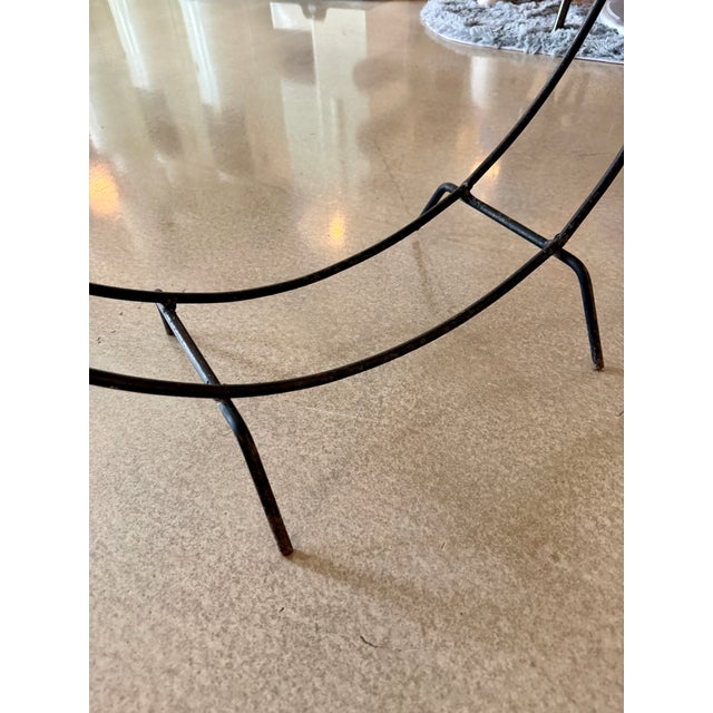 60s Solid Wrought Iron Fireplace Log Holder Hoop Design Umanoff Tepper Style For Sale - Image 9 of 12