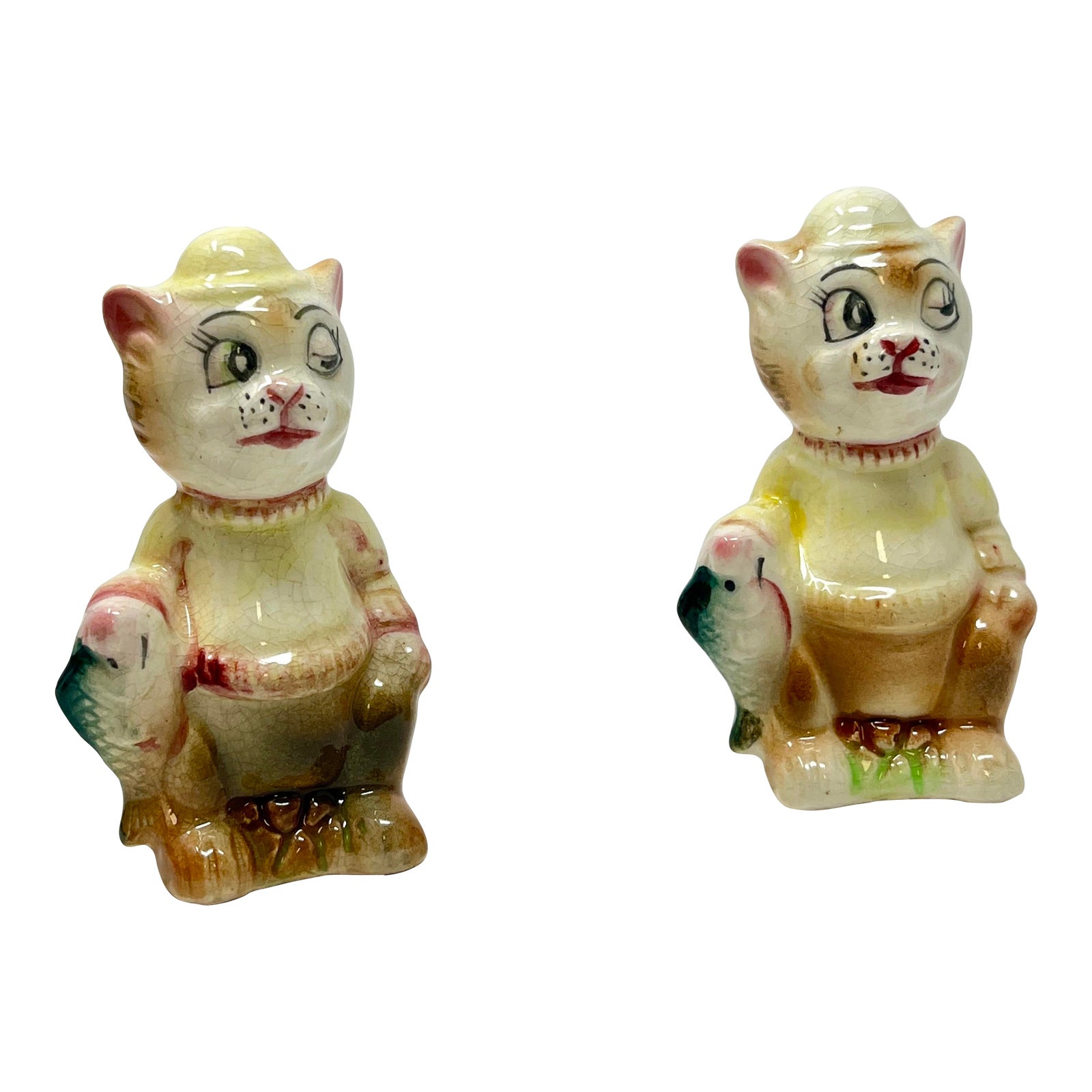 Vintage Ceramic Cat Salt and Pepper Shakers a Pair Chairish