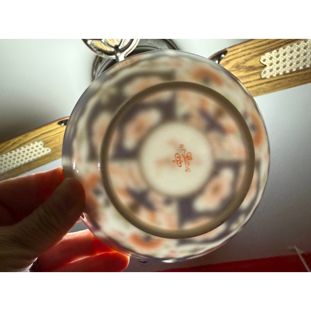 1860s Royal Crown Derby Imari Pattern Cups and Saucers by Stevenson & Hancock - Set of 10 For Sale - Image 17 of 18