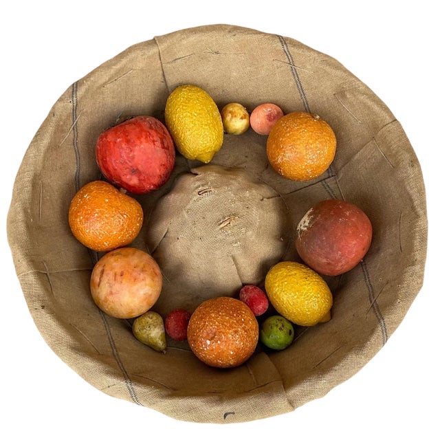 Early 20th Century Antique Italian Honed Marble Stone Fruit W/ French Bread Basket - Lemons & More For Sale - Image 5 of 5