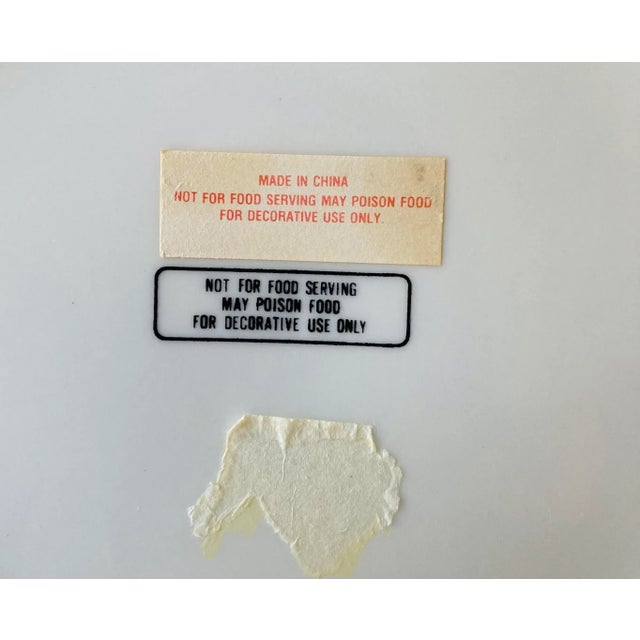 1990s Contemporary Blue & White Porcelain Floral Design Decorative Plate For Sale - Image 5 of 6