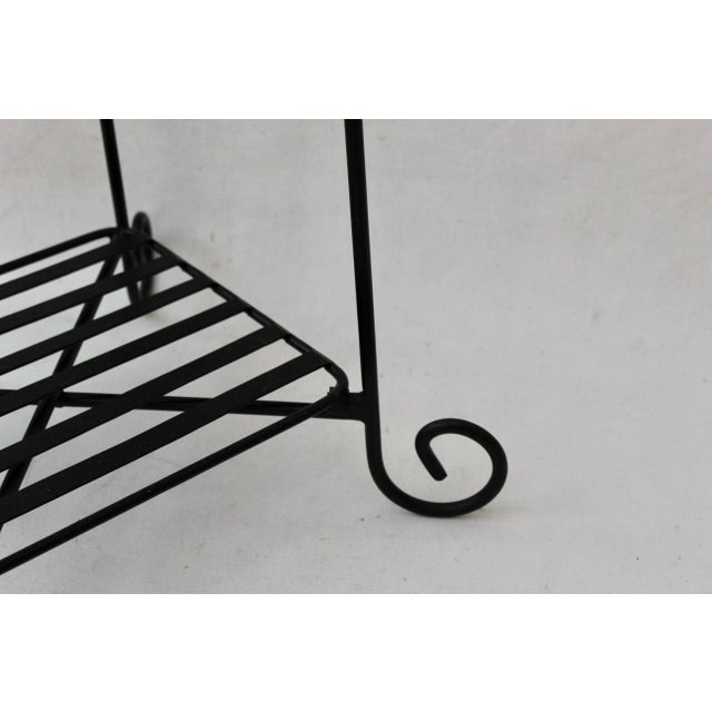 1980s Vintage Painted Metal Three Tier Plant Stand Tassel Detail Mid Century For Sale - Image 5 of 10