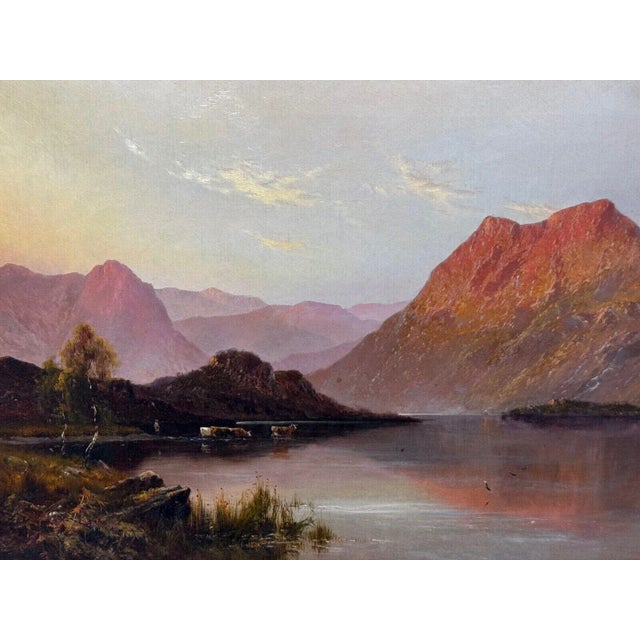 c.1920 Alfred Fontville de Breanski Jr Lake Windermere Landscape Oil Painting An elegant Lake District landscape in which...