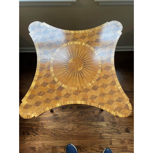 Mid 20th Century Vintage Inlaid Four-Drawer Game Table For Sale - Image 5 of 8