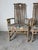 Vintage Coastal Organic Rattan and Leather Arm Dining Chairs – A Pair For Sale - Image 4 of 12
