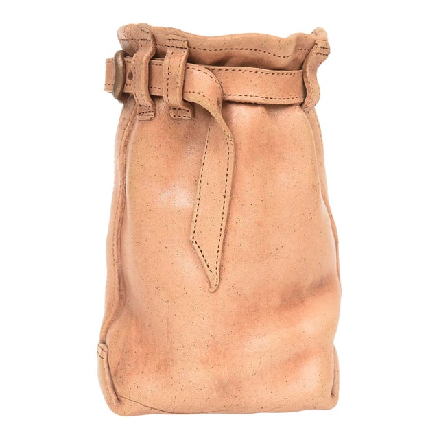 Vintage Tan Ceramic Buckle Bag Sculpture 90's For Sale