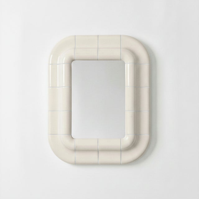 Glass Lola Mirror in Off-White by Tilecito For Sale - Image 7 of 7