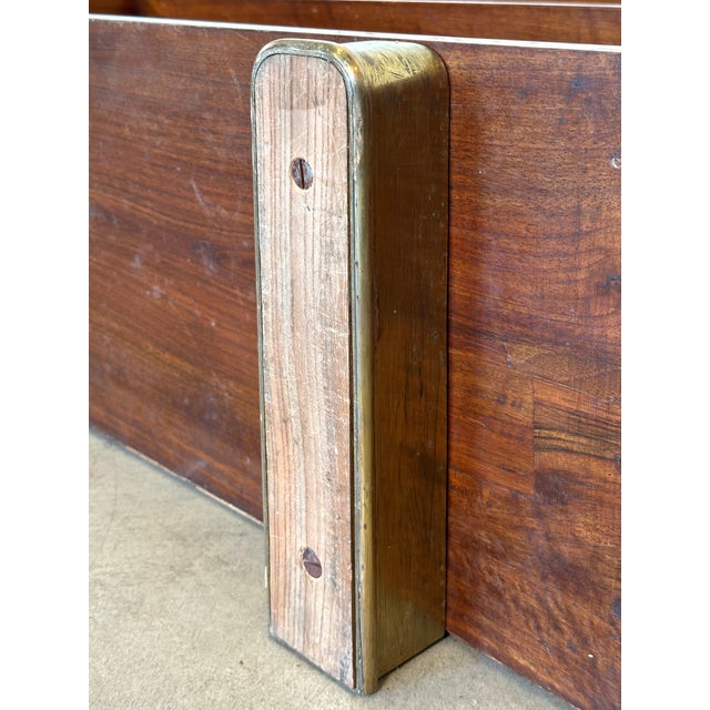 Vintage Walnut and Brass Bookcase, 1950s For Sale - Image 14 of 18