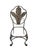1990s Hollywood Regency Gold Gilt Metal Leaf Back Dining Chairs With Black & Cream Striped Upholstery - Set of 6 For Sale - Image 14 of 15