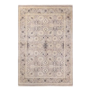 Mogul, One-of-a-Kind Hand-Knotted Area Rug - Light Gray, 6' 1" x 8' 10" For Sale