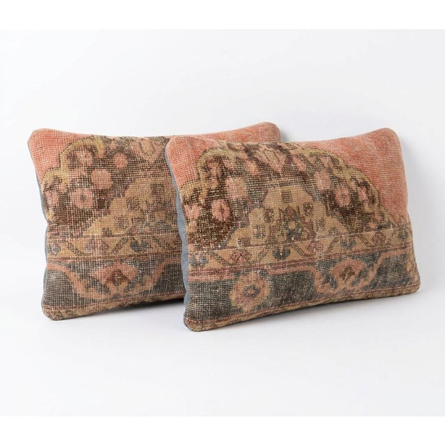 Mid-Century Modern Bohemian Lumbar Rug Pillow Cover 16'' X 24'' - Set of Two For Sale - Image 3 of 4