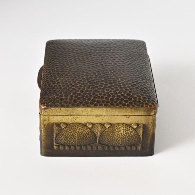 Wood German Brass Cigarette Box from Wumak, 1920s For Sale - Image 7 of 13