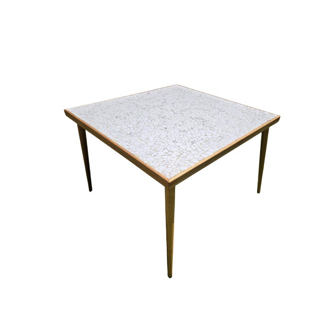 60's Mid-Century Modern Martz Style Mosaic Ceramic Tile Accent Table With Irregular Pebble Luster For Sale - Image 15 of 18