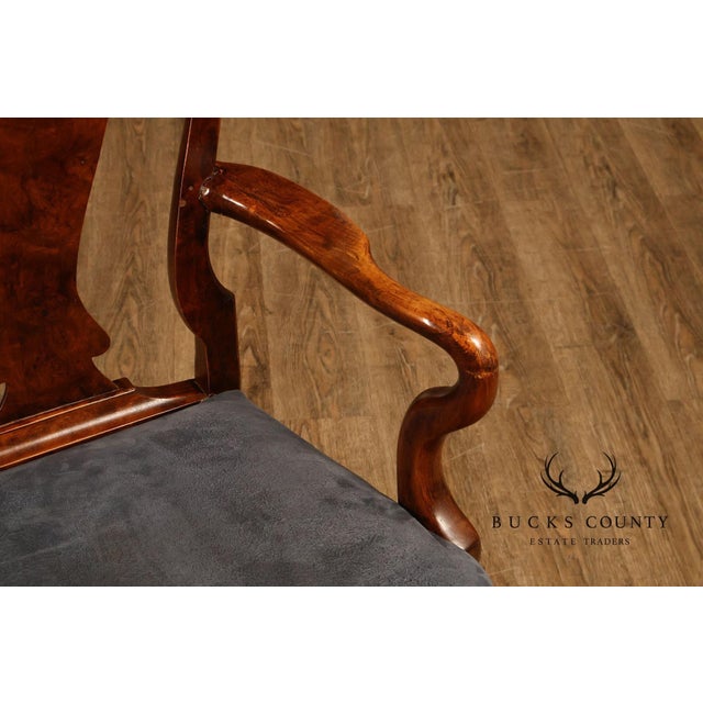 Georgian Style Set of Ten Carved Burlwood Dining Chairs For Sale - Image 16 of 18
