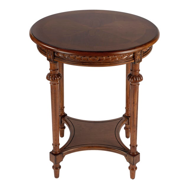Hellinger Round End Table, Medium Brown For Sale