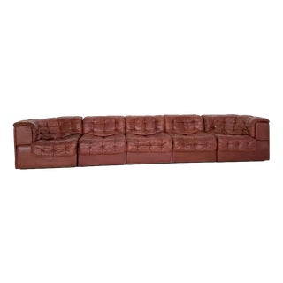 DS-11 Modular Leather Sofa from de Sede, Set of 5 For Sale