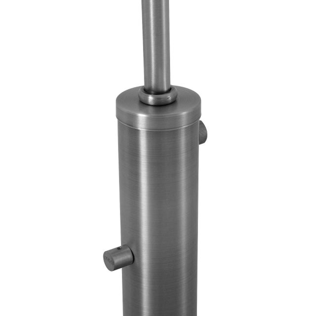 Metal Rancho Mirage 3 Light Arc Floor Lamp - 84", Satin Nickel Finish, Matte Black & Silver-Leaf Shade, Marble Base, Dimmer Switch For Sale - Image 7 of 11
