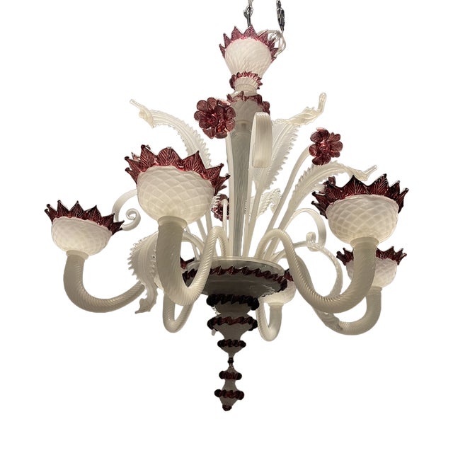 Large Venetian Glass Chandelier, 1970s For Sale