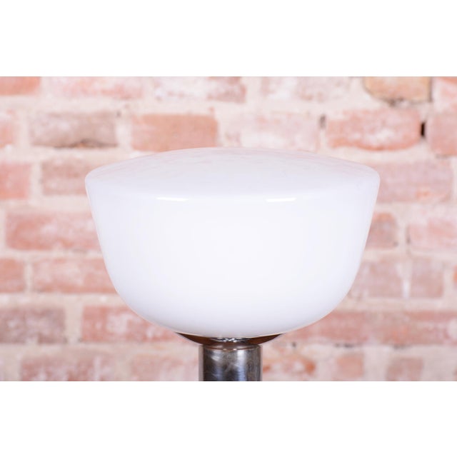 1930s Bauhaus Table Lamp in Chrome, Steel, and Opaline Glass, Czech, 1930s For Sale - Image 5 of 11