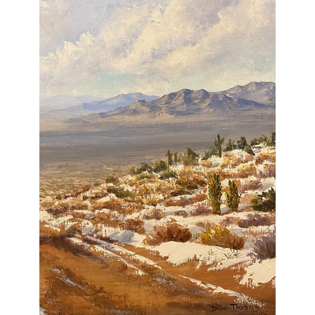 Original Dillie Thomas Oil Painting of a California Desert Landscape