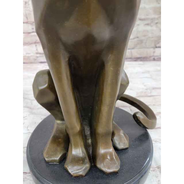 Modern Art Extra Large Mountain Lion Bronze Sculpture By Henry Moore Figurine For Sale - Image 9 of 10