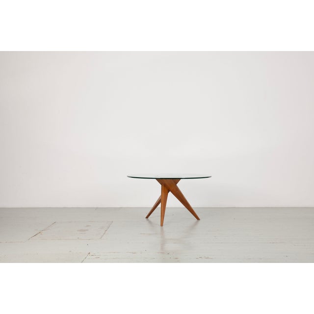 Brown Vintage Side Table in Wood, 1940s For Sale - Image 8 of 18