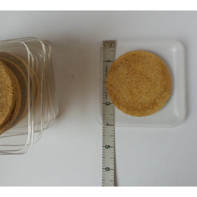 Late 20th Century Acrylic and Cork Coasters - Set of 10 For Sale - Image 4 of 6