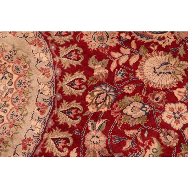 Art Nouveau Medallion 1990's Pak-Persian Red/Blue Wool Rug - 6'0'' X 9'3'' For Sale In New York - Image 6 of 9