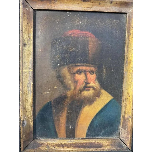 Wooden-Framed Picture of Hasidic Jewish Rabbi, 18th Century For Sale - Image 3 of 7