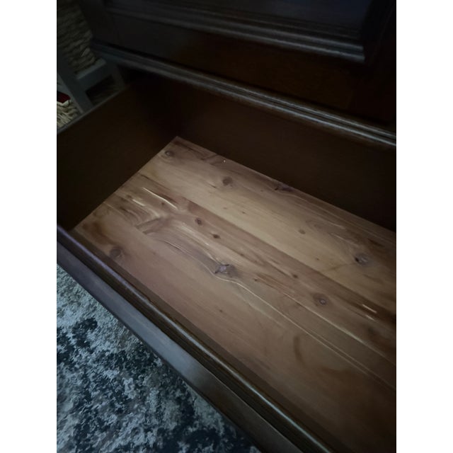2010s Rustic Transitional Mahogany & Red Cedar Sideboard With Sliding Barn Doors. For Sale - Image 5 of 10