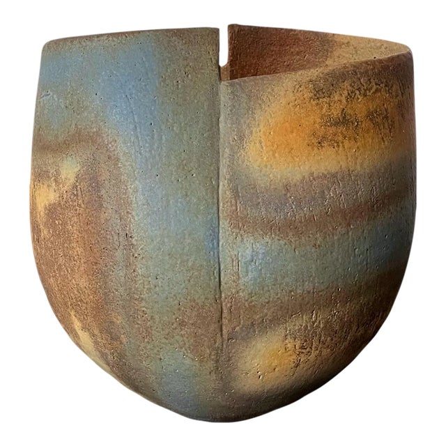Late 20th Century Ceramic Vessel Vase by British Studio Potter John Ward For Sale