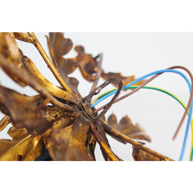 Gilded Floral Flush Mount Light, 1960s For Sale - Image 6 of 8