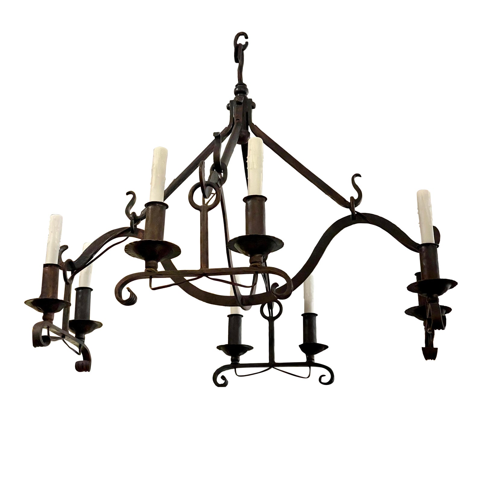 18th C Style Dennis & Leen Gothic Wrought Iron Chandelier Chairish