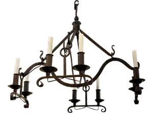 18th C Style Dennis & Leen Gothic Wrought Iron Chandelier