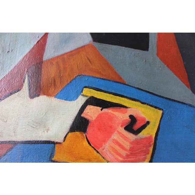 Mid-Century Modern Composition, Oil Painting, 1950s, Framed For Sale - Image 14 of 15